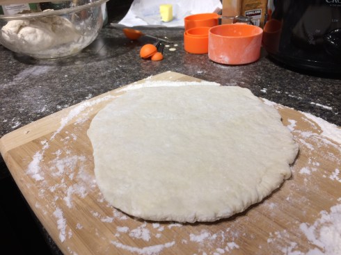 Rolled hardtack dough.